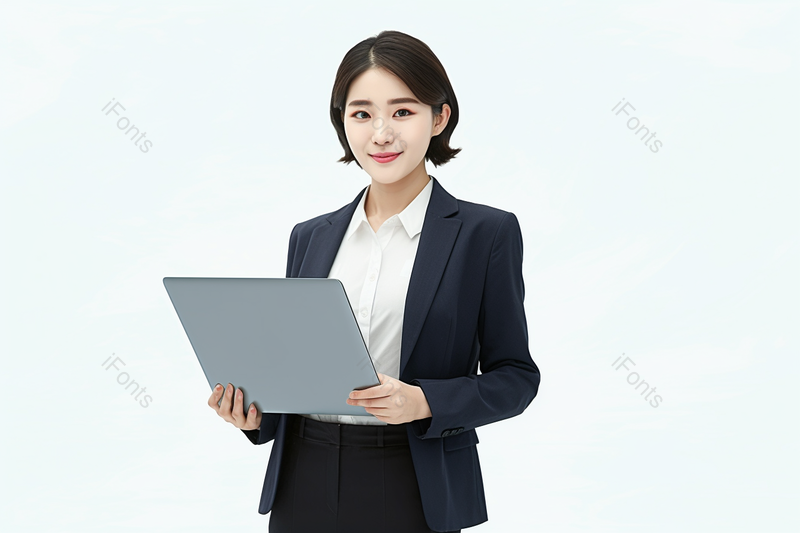 商务女性手捧笔记本电脑,高清,摄影图,摄影图片,图片大全,摄影图免费下载